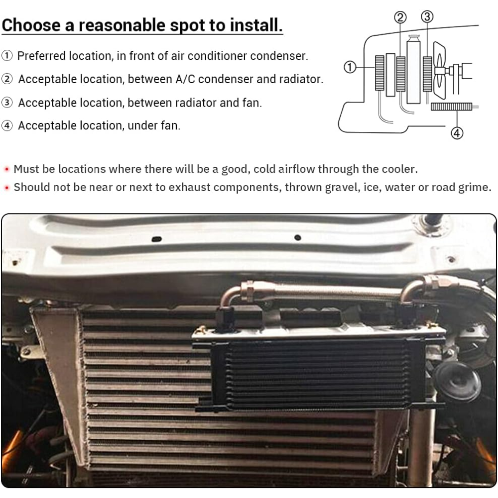 PQY 19-Row Universal Stacked Plate Oil Cooler – AN10 with 6AN/8AN Adapters – Black - Image 5