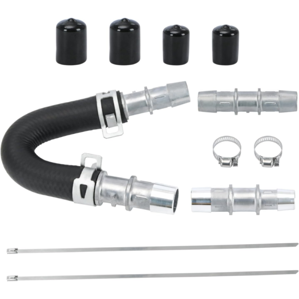 PQY Engine Heater Core Bypass Hose Kit – with Aluminum Fittings & Caps – Replaces 626-001