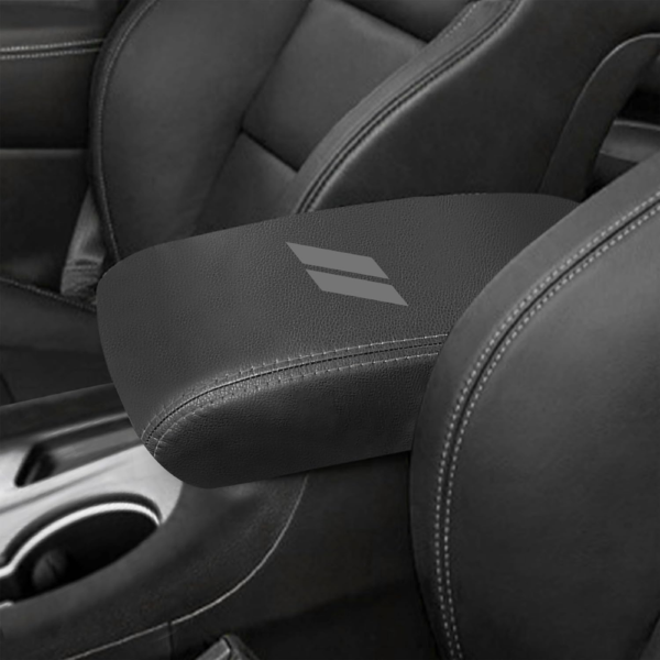 7Cylinder Leather Center Console Armrest Cover – For 2021–2025 Dodge Durango – Black & Gray