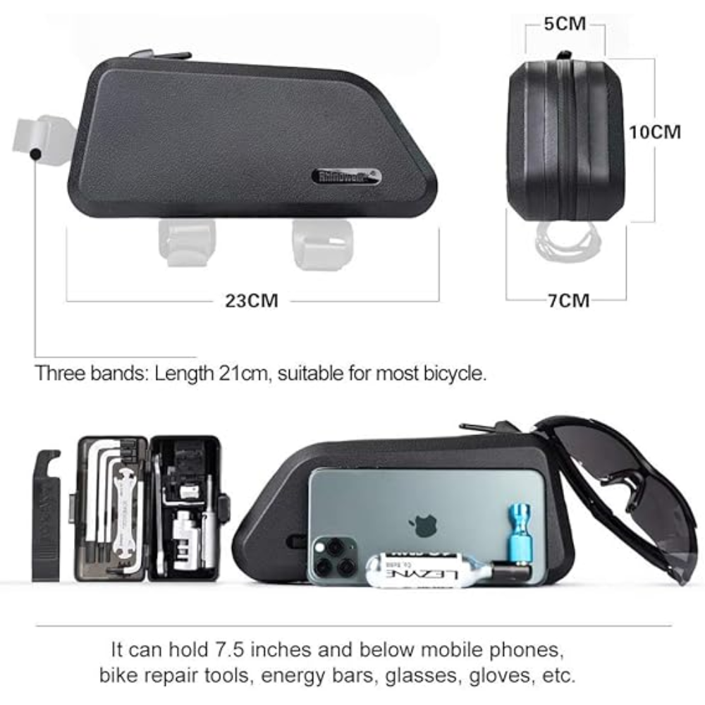 Rhinowalk 1.5L Waterproof Bike Frame Bag – Black - Image 5