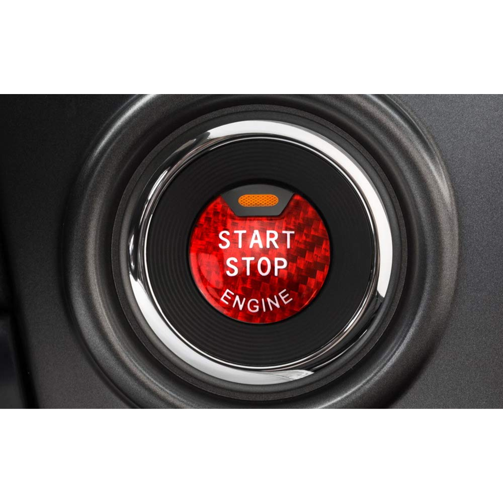 7Cylinder Gloss Red Carbon Fiber Engine Start Stop Button Cover – For Nissan & Infiniti – Red - Image 7