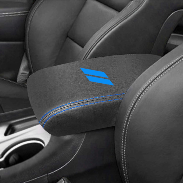 7Cylinder Leather Center Console Armrest Cover – For 2021–2026 Dodge Durango – Black & Blue