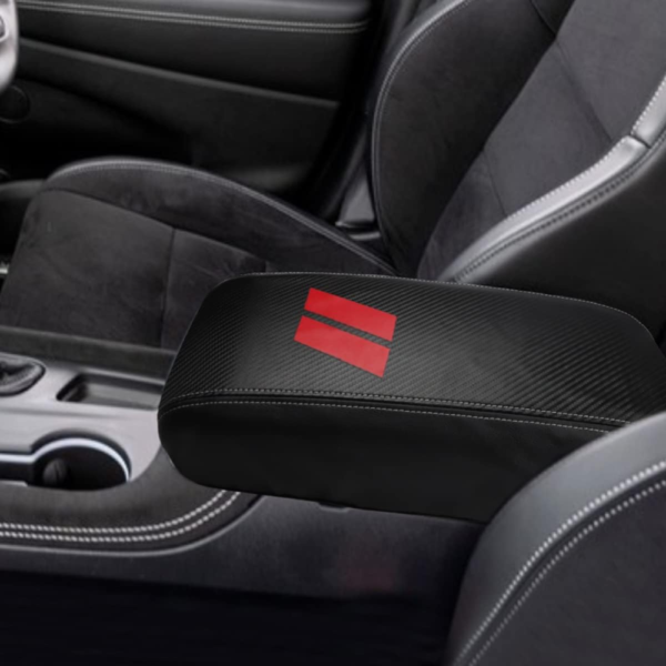7Cylinder Carbon Fiber Texture Leather Center Console Armrest Cover – For 2021–2023 Dodge Durango – Black