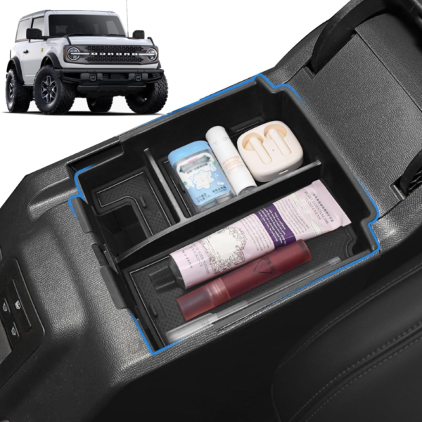 7Cylinder Full-Size Center Console Storage Organizer Tray – For 2025–2026 Ford Bronco 4-Door – Black