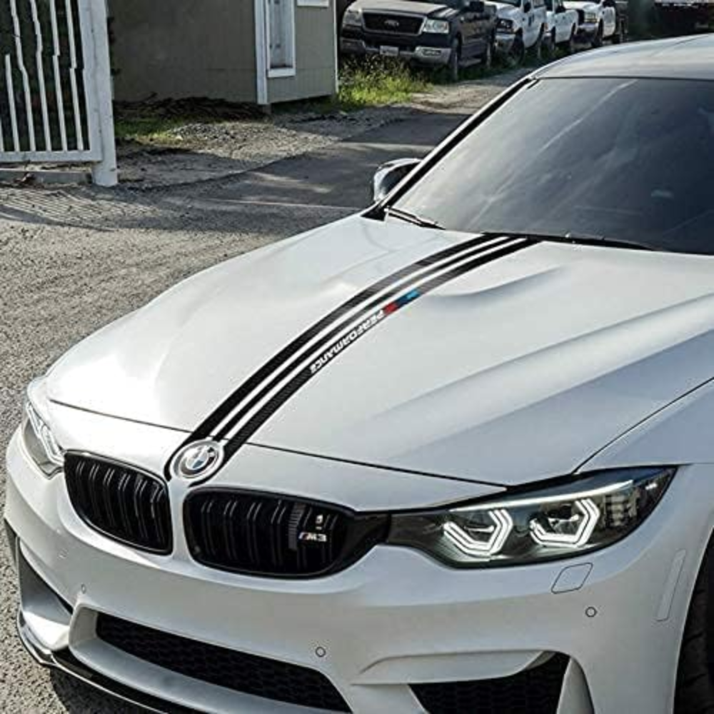 7Cylinder BMW M-Performance Carbon Fiber Hood Decal – Universal Fit – White/Carbon - Image 2