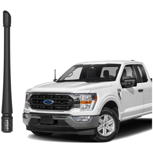 7Cylinder 7-Inch Rubber Stubby Antenna – For 2009–2024 Ford F150 – Black & Carbon Fiber