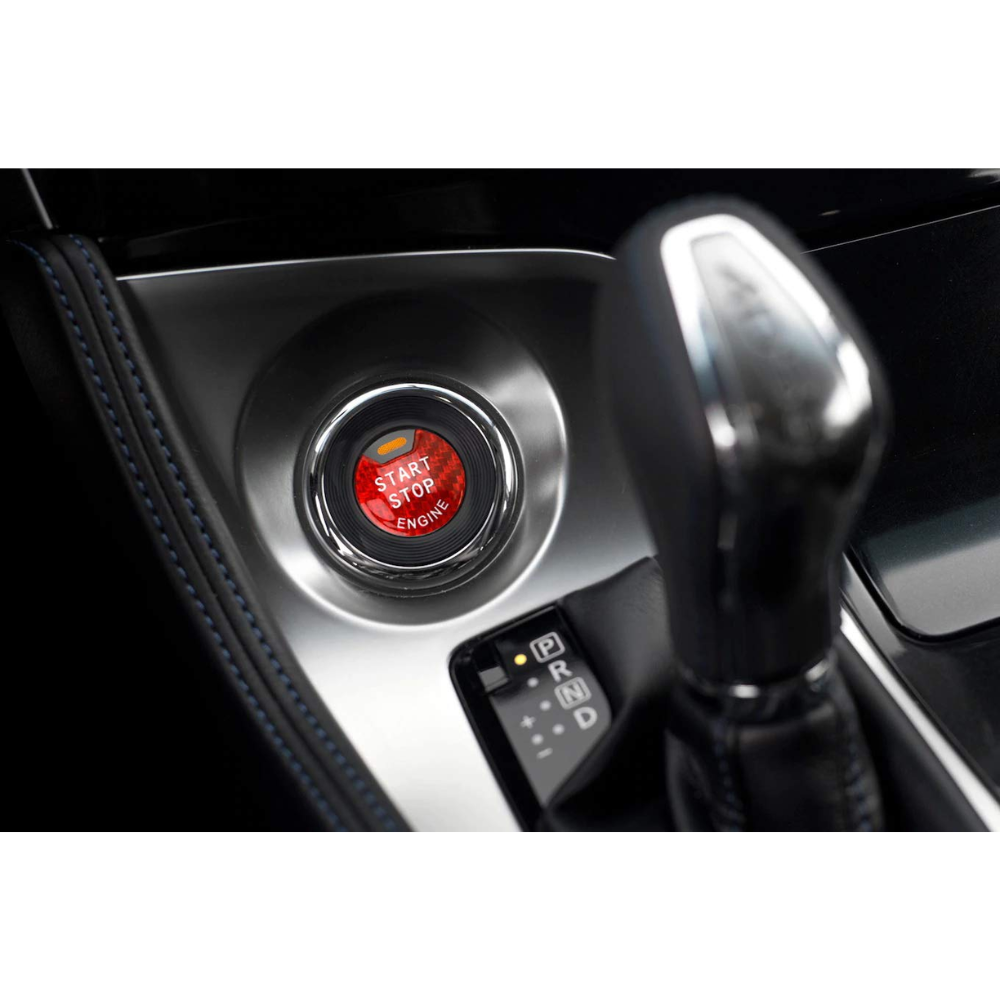7Cylinder Gloss Red Carbon Fiber Engine Start Stop Button Cover – For Nissan & Infiniti – Red - Image 4