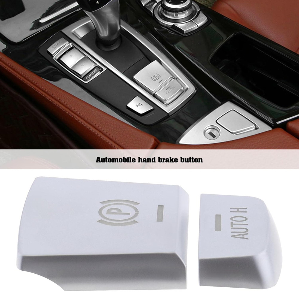 7Cylinder Chrome Parking Brake & Auto H Switch Cover – For BMW 5, 6, 7 Series, X3, X4, X5, X6 - Image 2