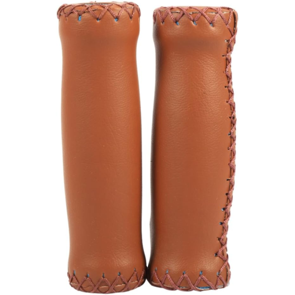 7Cylinder Retro Artificial Leather Bicycle Handlebar Grips – For MTB and Road Bikes – Brown