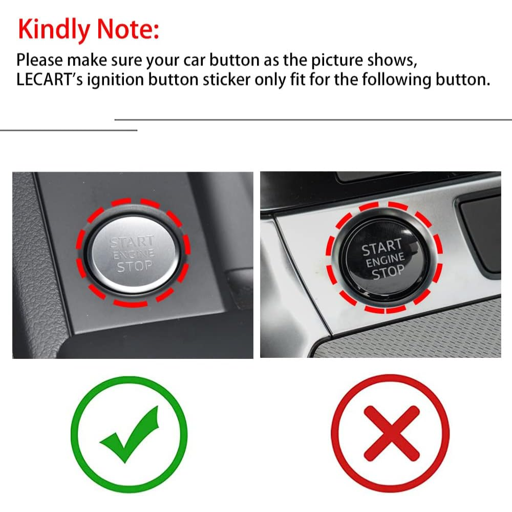 7Cylinder Aluminum Alloy Engine Start Stop Button Cover & Ring – For Audi – Red - Image 2