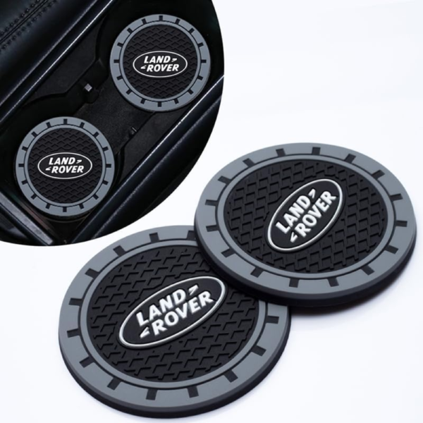 7Cylinder Land Rover Non-Slip Silicone Cup Holder Coasters – 2-Pack – 2.75 Inch