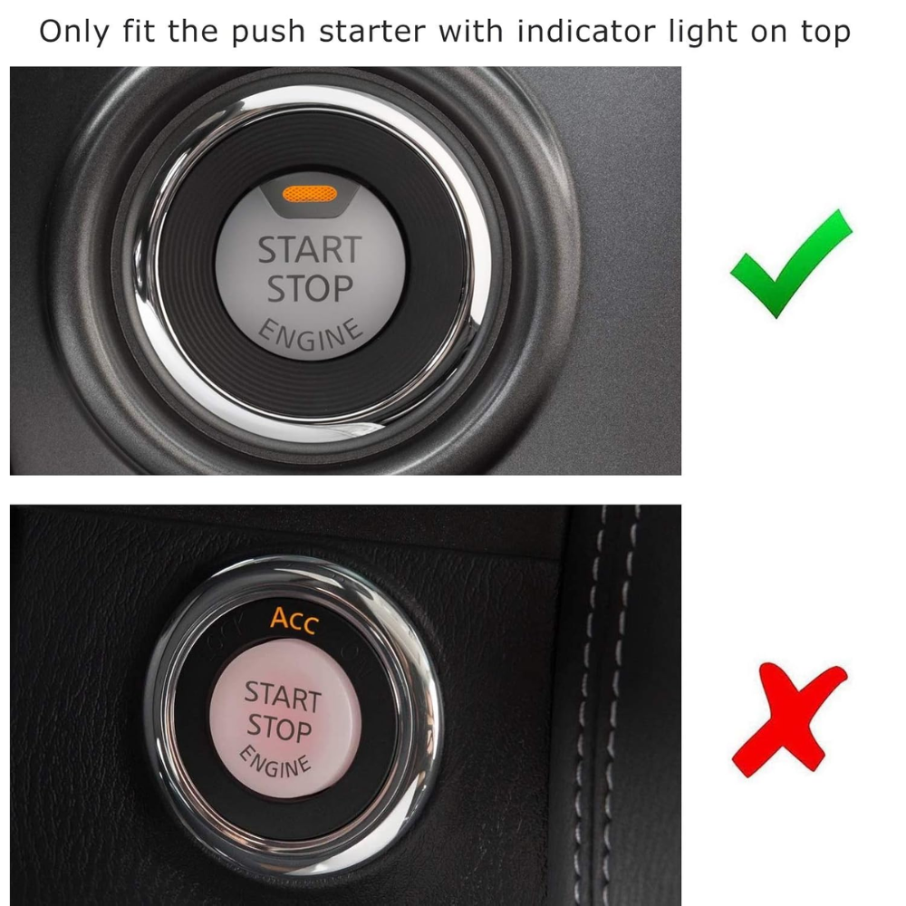 7Cylinder Gloss Red Carbon Fiber Engine Start Stop Button Cover – For Nissan & Infiniti – Red - Image 2