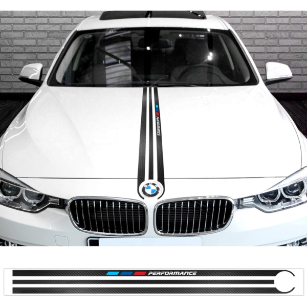 7Cylinder BMW M-Performance Carbon Fiber Hood Decal – Universal Fit – White/Carbon