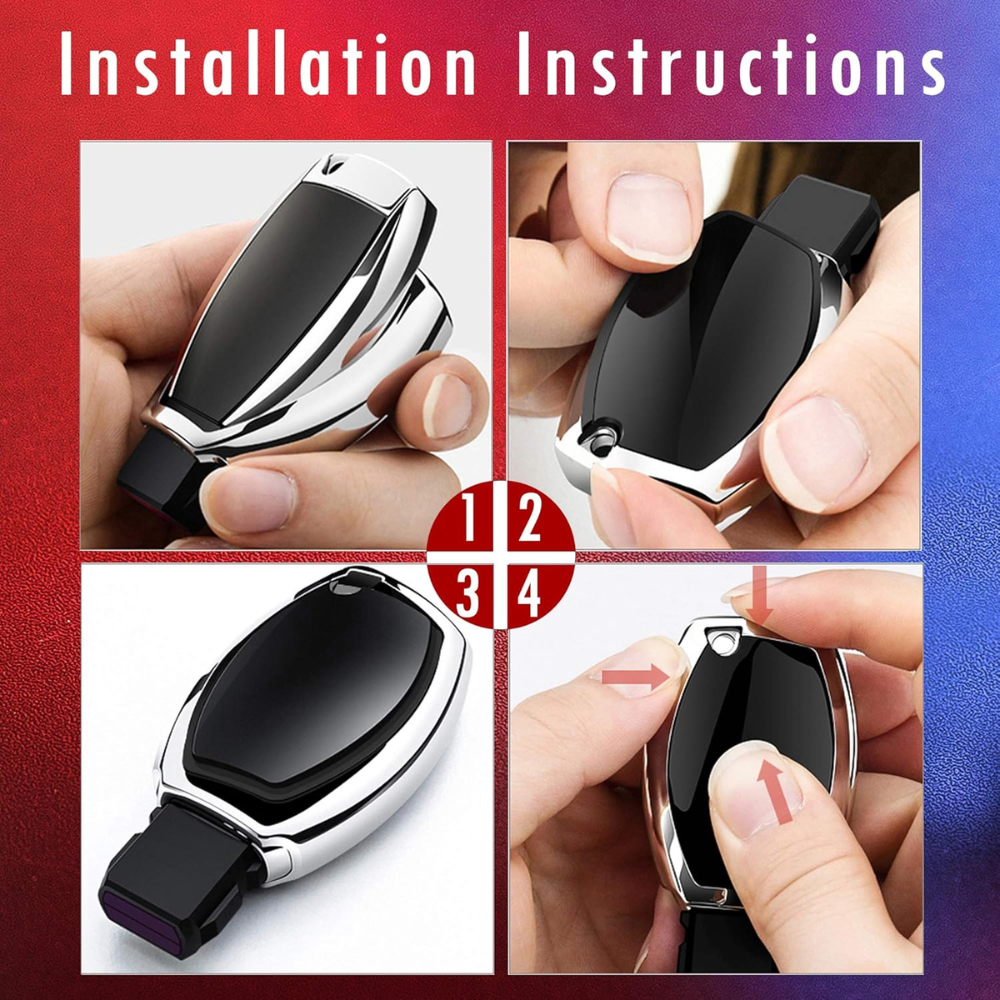7Cylinder Mercedes-Benz Key Fob Cover – Premium Soft TPU – Silver - Image 5