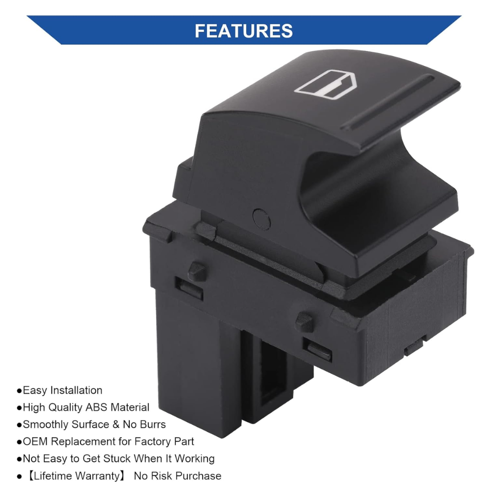 7Cylinder VW Power Window Switch – Passenger Side-Black - Image 6