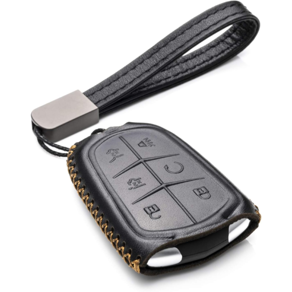 7Cylinder Cadillac Smart Key Case – Genuine Leather – Black