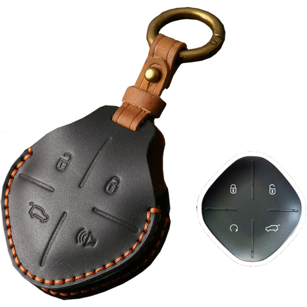 7Cylinder Jetour Smart Key Case – Genuine Leather – Black