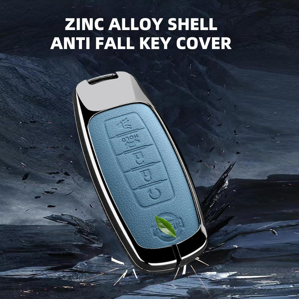 7Cylinder Nissan Patrol Y63 Key Case – Zinc Alloy & PU Leather – Black - Image 4