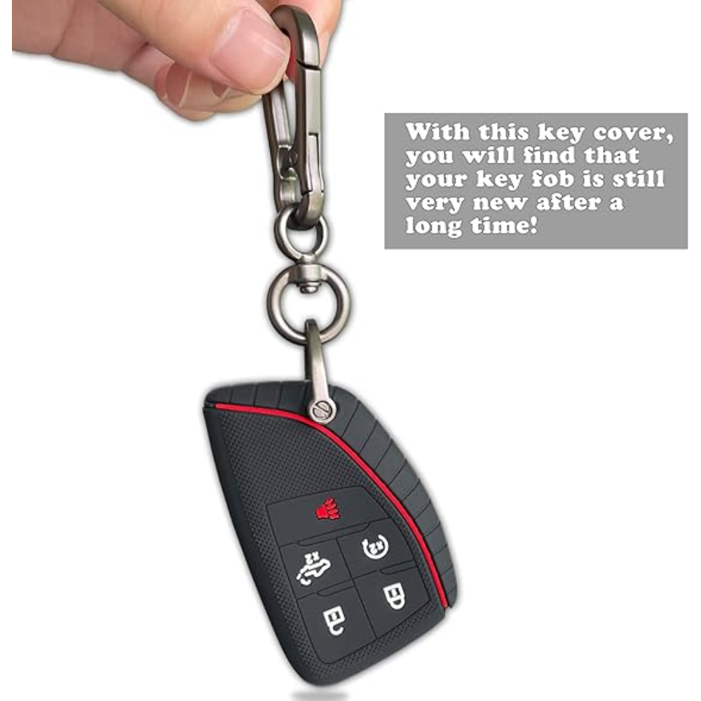 7Cylinder Chevy/GMC Silicone Key Case – 5-Button Protector – Black/Red - Image 5