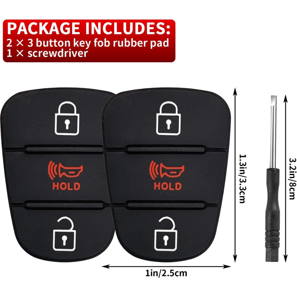 7Cylinder Key Fob Button Pad Replacement – 2-Pack Rubber Keypad – For Kia Soul/Rio/Sportage - Image 6