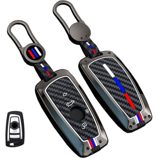 7Cylinder BMW Zinc Alloy Key Case – Carbon Fiber Pattern – Gunmetal