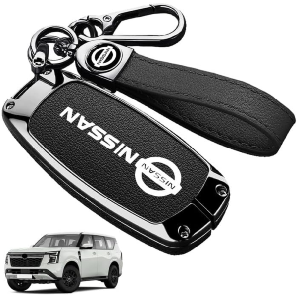 7Cylinder Nissan Patrol Y63 Key Case – Zinc Alloy & PU Leather – Black