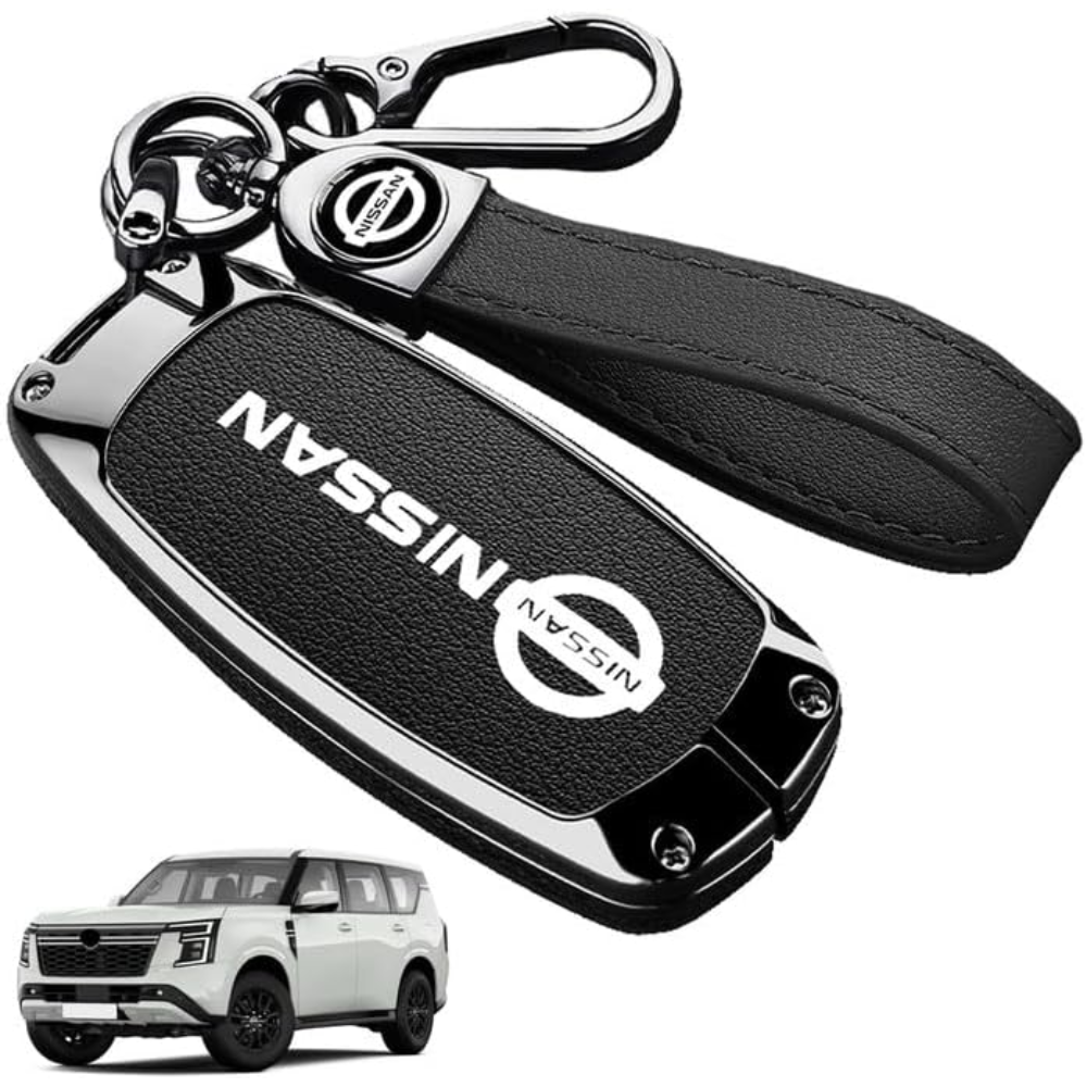 7Cylinder Nissan Patrol Y63 Key Case – Zinc Alloy & PU Leather – Black