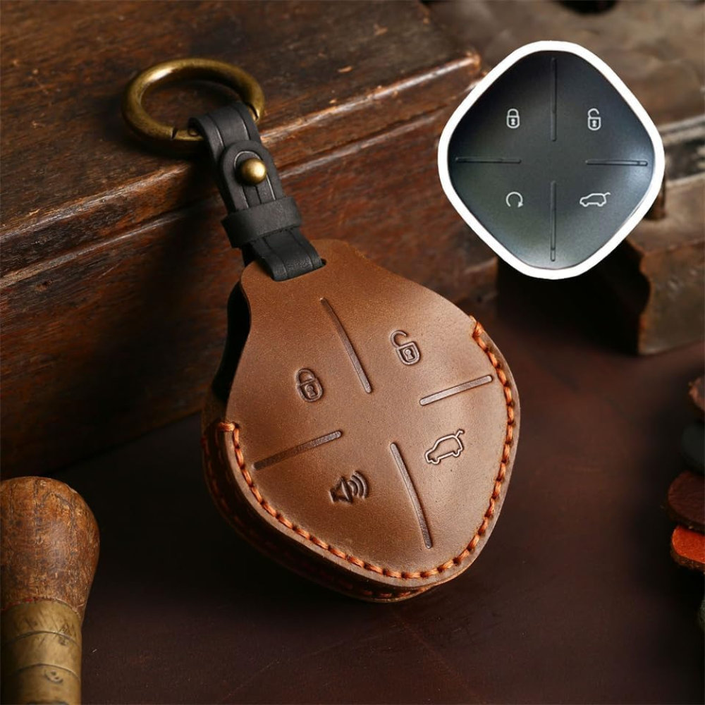 7Cylinder Jetour Smart Key Case – Genuine Leather – Black - Image 6