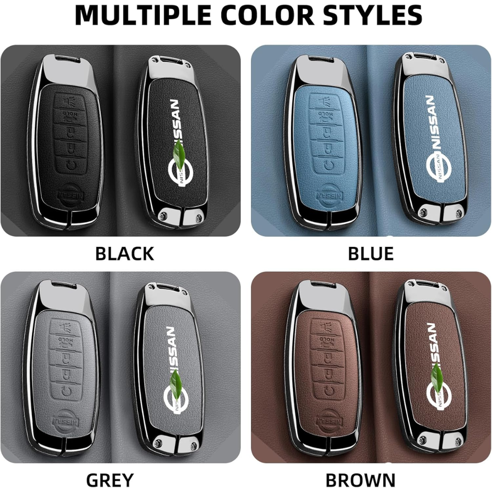 7Cylinder Nissan Patrol Y63 Key Case – Zinc Alloy & PU Leather – Black - Image 3