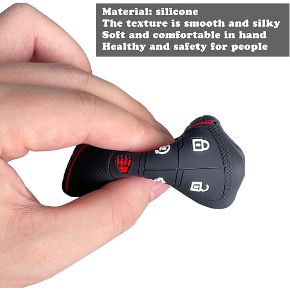 7Cylinder Chevy/GMC Silicone Key Case – 5-Button Protector – Black/Red - Image 4