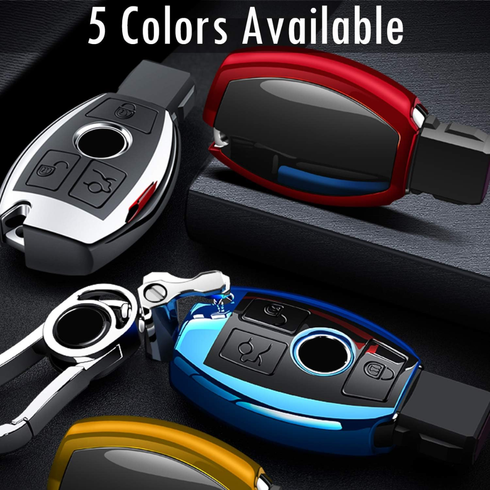 7Cylinder Mercedes-Benz Key Fob Cover – Premium Soft TPU – Silver - Image 3