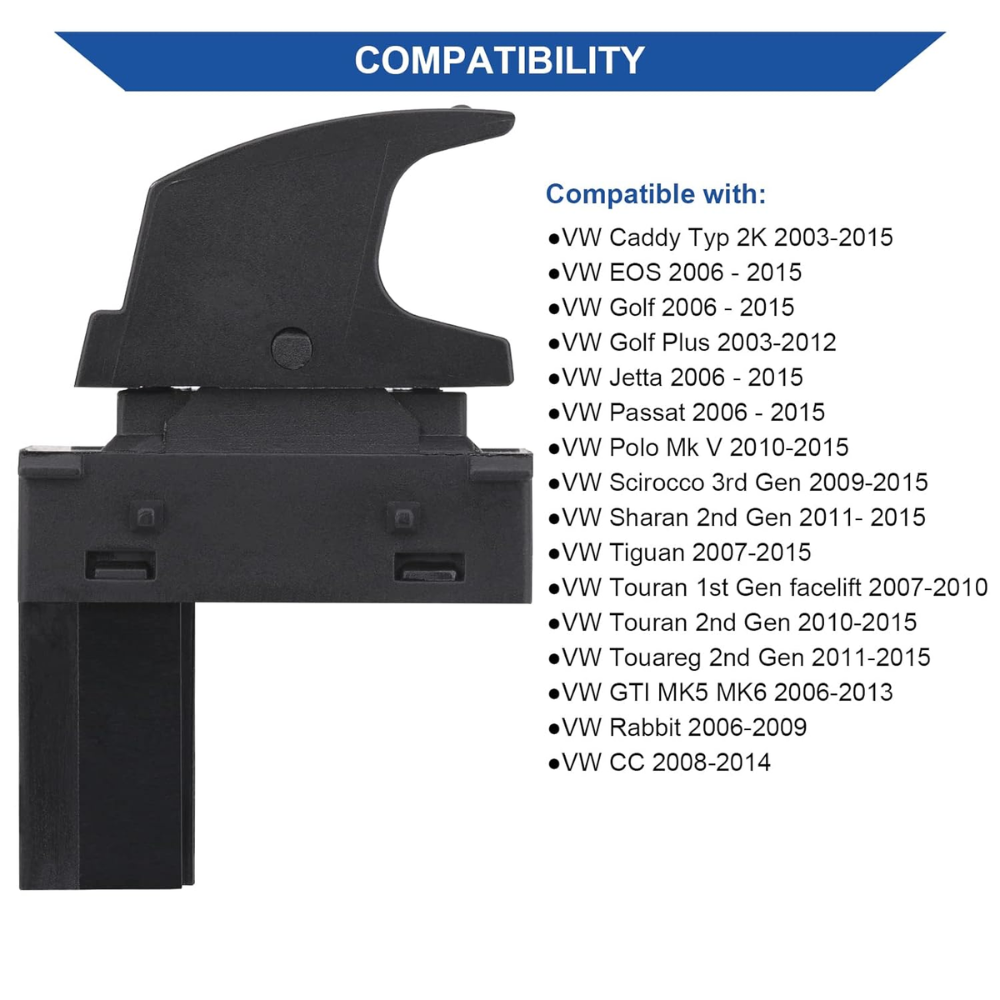 7Cylinder VW Power Window Switch – Passenger Side-Black - Image 4