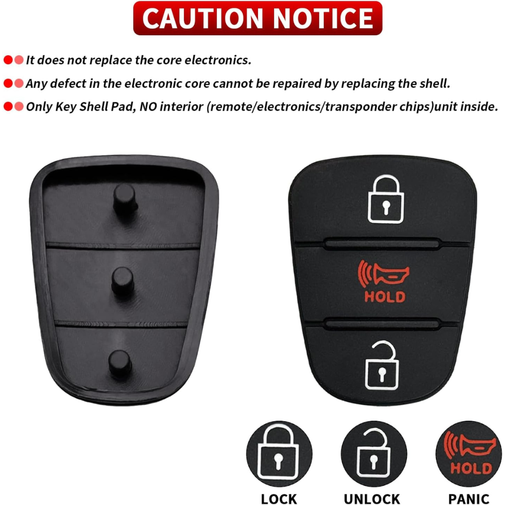 7Cylinder Key Fob Button Pad Replacement – 2-Pack Rubber Keypad – For Kia Soul/Rio/Sportage - Image 5