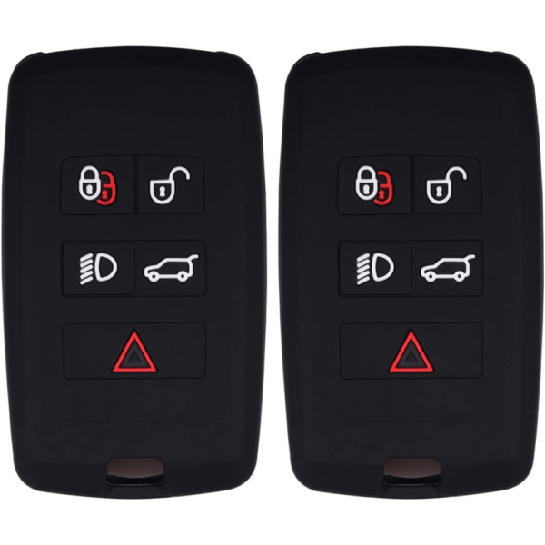 7Cylinder Land Rover Silicone Key Case – 5-Button Protector – Black