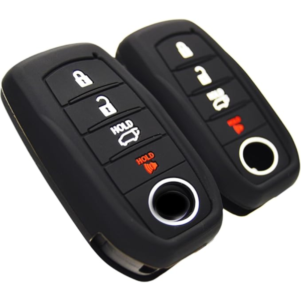 7Cylinder Toyota Silicone Key Case – 4-Button Protector – Black