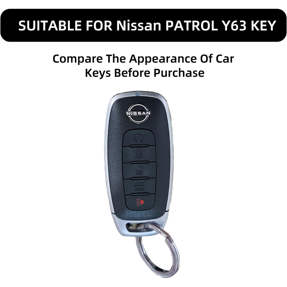 7Cylinder Nissan Patrol Y63 Key Case – Zinc Alloy & PU Leather – Black - Image 2