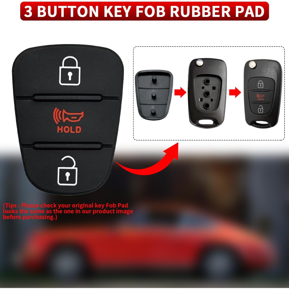 7Cylinder Key Fob Button Pad Replacement – 2-Pack Rubber Keypad – For Kia Soul/Rio/Sportage - Image 4