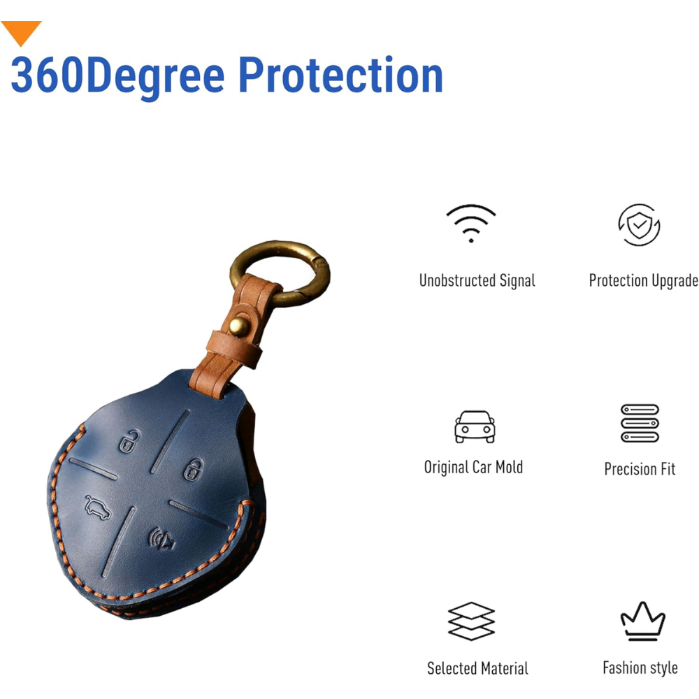 7Cylinder Jetour Smart Key Case – Genuine Leather – Black - Image 4