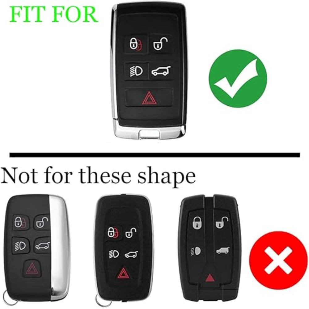 7Cylinder Land Rover Key Fob Cover – Carbon Fiber Style – Silver/Black - Image 3