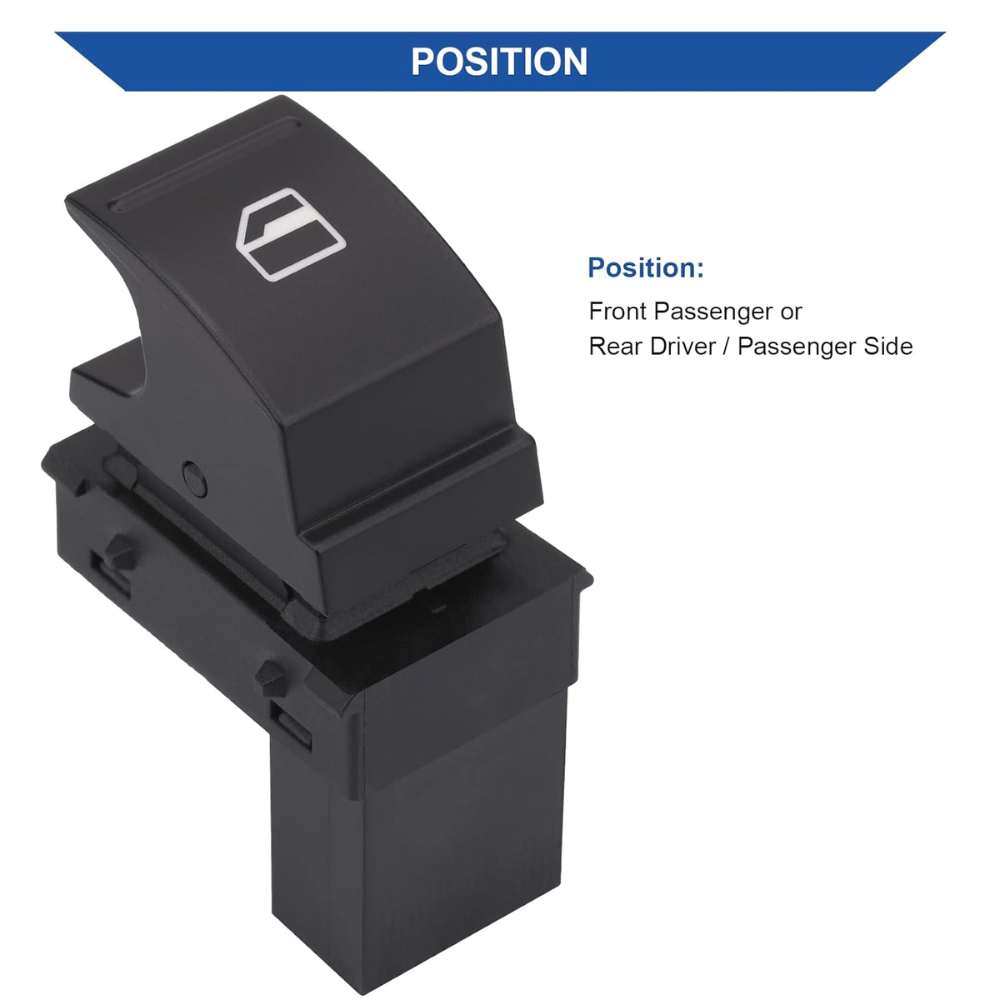 7Cylinder VW Power Window Switch – Passenger Side-Black - Image 2