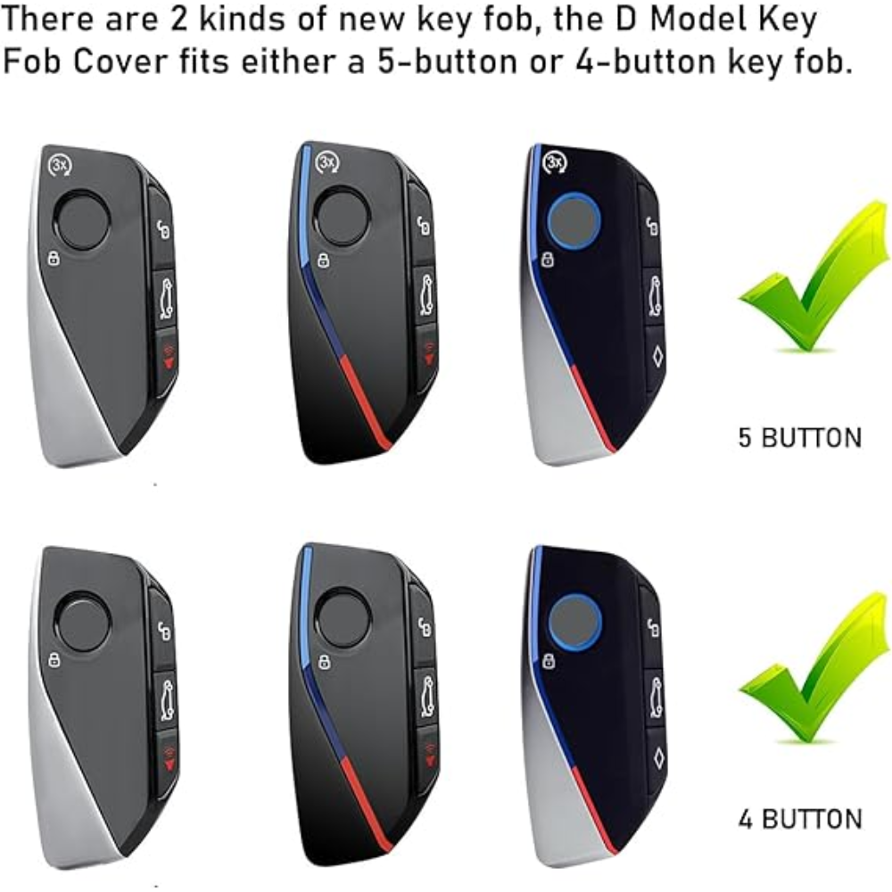 7Cylinder BMW Zinc Alloy Key Case – Carbon Fiber Pattern – Grey - Image 2
