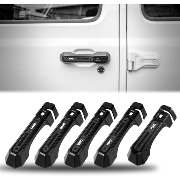 OMU Genesis Aluminum Door Handle Cover Jeep Wrangler JL JT Samurai Black - Dubai UAE