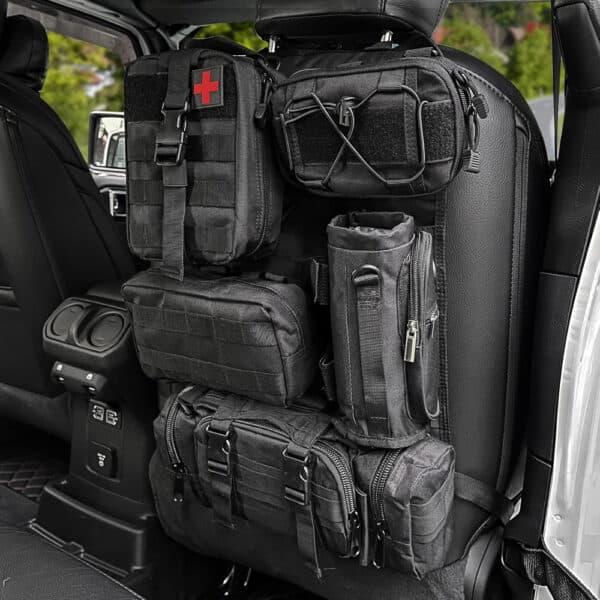 OMU ZGAUTO Tactical Car Seat Back Organizer with 5 MOLLE Pouches - Dubai UAE
