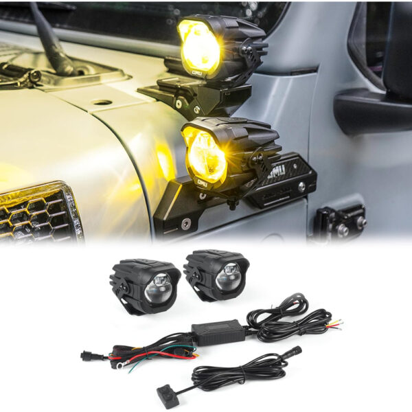 OMU Genesis Aluminium A-Pillar LED Spotlight High Low Beam Switchable Pair - Off-Road Lighting Dubai UAE