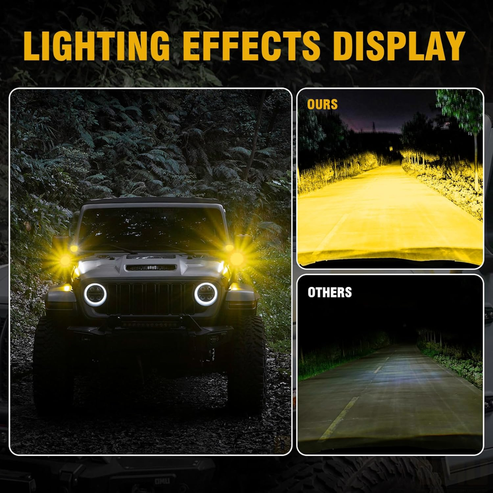 OMU Genesis Series Aluminium A-Pillar Spotlight – High/Low Beam Switchable LED Driving Lights with Strobe Mode – Pair (Universal) - Image 5